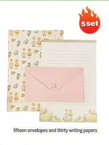 Bộ 6 phong bì và 12 tờ giấy viết có lót trang nhã, thích hợp cho văn phòng, nhà cửa và trường học. Phong bì họa tiết hoa và động vật dễ thương, khổ A5. Giấy lót trang nhã, phù hợp để viết thư, thiệp mời, thơ, đồ dùng văn phòng và học tập. Có nhiều kiểu dáng để lựa chọn. - Nhiều màu - Xem 26