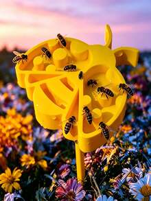 2 Sets Bee Watering Stake Garden Decor, Cute Bee Shaped Creative Garden Stakes, Outdoor Bee Waterer - Multicolor - View 5