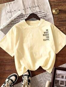 Top a Rayas de Moda, Atuendo Casual de Verano para Mujer - Amarillo claro - Ver 2
