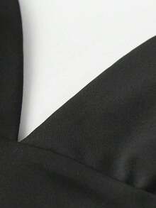 ROMWE Camiseta de tirantes de unicolor versátil y casual - Negro - Ver 2