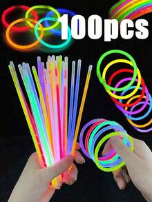 200/100pcs 8-Inch Colorful Glow Sticks, Party Glow Sticks, Can Glow In The Dark For 8-12 Hours. They Can Also Be Made Into Bracelets, Necklaces, Neon Lights, Wedding Party Glow Sticks, Glow Party Gifts, Christmas Gifts, Birthday Gifts, New Year Gifts, Carnival Party Supplies, Valentine's Day Gifts, Mother's Day Gifts And New Year Carnival Party Supplies. - Glow Sticks - View 8