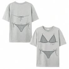 Camisetas de despedida de soltera con temática costera, Último brindis en la , Bikinis y Martinis de despedida de soltera, Último chapoteo, Conchas marinas y campanas de boda. - Gris - Ver 4