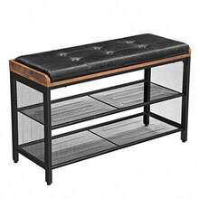 Foldable Shoe Racks - Marrn Rstico Negro - View 1