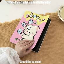 3-Fold High Transparency Acrylic Protective Case With Pen Slot. Cute Fresh Unique 3-Fold High Transparency Acrylic Protective Case. Tablet Protective Case Features: 3-Fold Stand Design, Smart Sleep/Wake Function - Multicolor - View 5