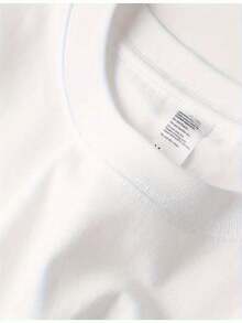 Camiseta de Verano Moderna de Algodón, Holgada, de Cuello Redondo, Versátil, Cómoda, Casual, para Mujer, Juvenil, a la Moda, de Manga Corta para Uso Diario - Blanco - Ver 3