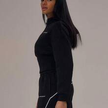 Sport Sport Cinched Waist Zip Through Hoodie Tracksuit Top Only Winter Activewear Sport Gym Workout Alloy - Negro - Ver 4