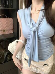 Women Tops - Blue - View 1