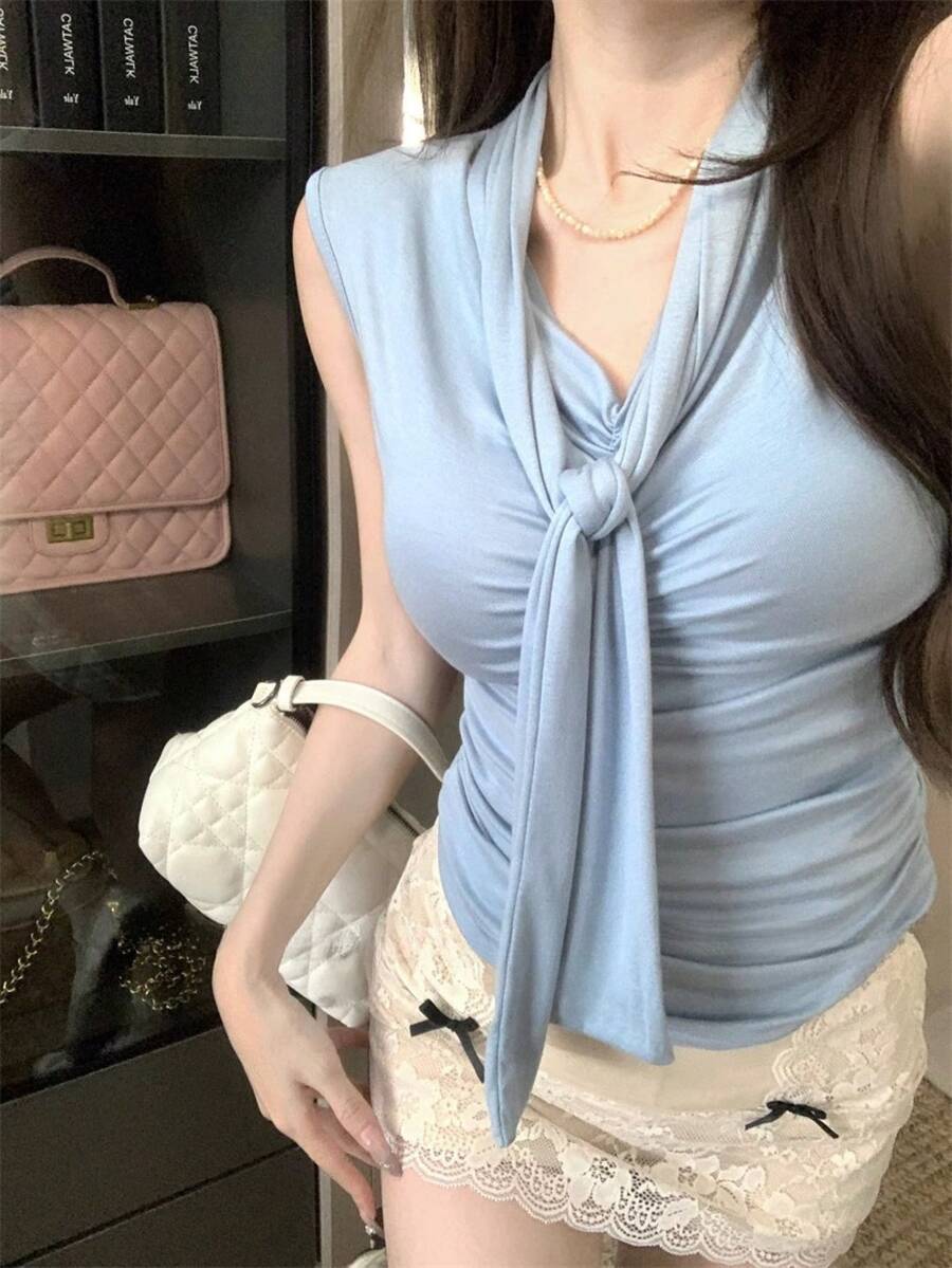 Women Tops - Blue - View 1