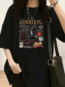 1 Piece Women's Vintage Western Gothic Horror Graphic T-Shirt - Featuring Cowboy Skeleton On Horseback And Skeletal Hands Design Br180g 100% Cotton - 黑色 13 - 查看 1