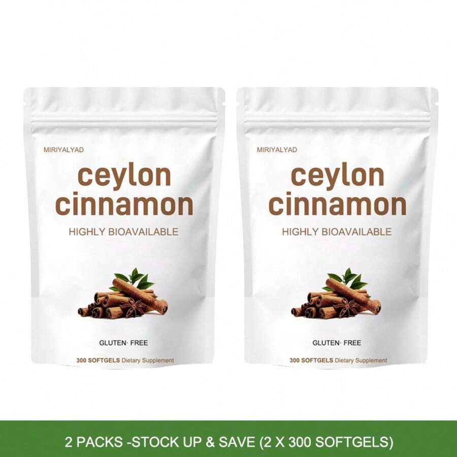 MIRIYALYAD Ceylon Cinnamon Softgels, Highly Bioavailable Natural Supplement, Gluten Free, Daily Wellness Dietary Capsules - 2PCS - 查看 1