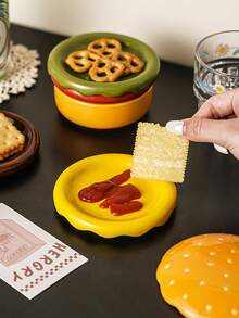 1 Stück Keramik Gewürzschale, Haushalt Küche Restaurant Gewürzschale, Gewürzschale, Snackschale, Teller Schüssel, Backblech, geeignet für Salz, Zucker, Gewürze, Chilipulver, einsetzbar für Outdoor, Hochzeit, Party, Geschenk, Geburtstag - Verschiedenfarbig - Übersicht 8