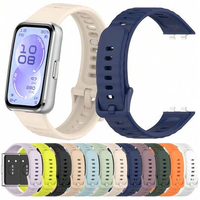 Soft Wave Silicone Watch Band Compatible With Huawei Band 11/11 Pro, Lightweight Breathable, Suitable For Sports Wear, Durable And Adjustable