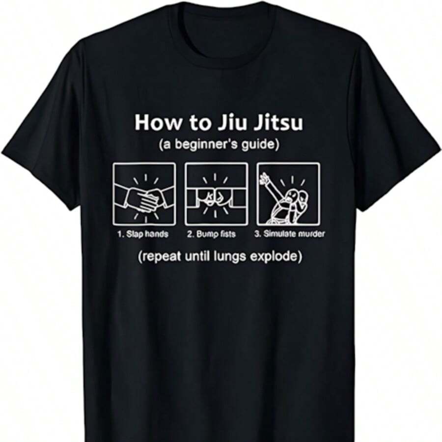 Camiseta divertida de Jiu Jitsu Guide para principiantes - Negro - Ver 1