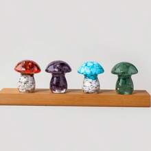 1PC Natural Crystal Mushroom Statue, Reiki Healing Stone Figurine, Feng Shui Amulet Sculpture, Home Office Desktop Outdoor Garden Decor - Epoxy Mushrooms - View 6