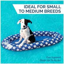 SwimWays Paddle Paws Sprin Float Do Raft, Portable Inflatable Do Pool Floats with Carryin Case, Small 0-65 lbs , Blue - Pequeño - Ver 5