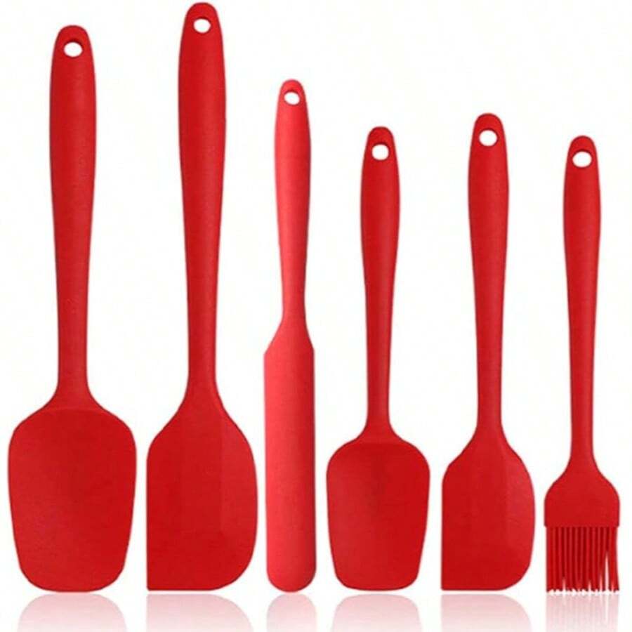 6pcs High Heat Resistant Non-Stick Silicone Baking & Cooking Utensil Set, Dishwasher - Multicolor - View 1