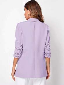 Blazer clásico para mujer, adecuado para el uso diario, con mangas largas, para uso casual en la oficina, apto para todas las estaciones - Lila Púrpura - Ver 2