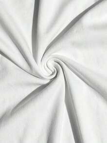 Camiseta blanca básica, casual y sencilla con cuello en V, manga corta, ajustada, con fruncido lateral, acanalada y elástica para mujeres, para el verano - Blanco 3 - Ver 9