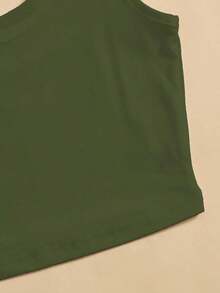 Top tank corto unicolor - Verde militar - Ver 4