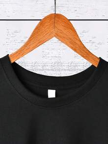 Personalized T-Shirt With Text And Photo, Custom Image T-Shirt, Family Photo T-Shirt, Personalized Gift T-Shirt, Birthday Photo T-Shirt, Custom Text T-Shirt, Gifts For Family And Friends, Holiday Gifts - 黑色 - 查看 4