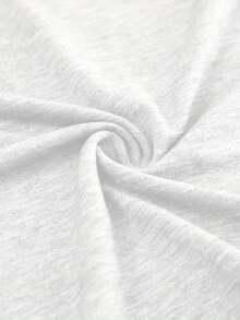 1pc Women's Floral Print T-Shirt, Slight Stretch, Crew Neck, All-Season Vacation Style Top - White - View 5