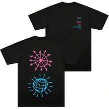 Kiss All The Time. Occasional Disco Print T-Shirt, Harry Style, Music, Pure Cotton Clothing, Fashionable Unisex Casual T-Shirt For Men - Vintage Urban Style, Unisex Loose Cotton Short Sleeve Crew Neck T-Shirt, Blouses For Women. Blouses.Casual Blouses For Ladies. Print. Print Printed T-Shirt. - 黑色 - 查看 1