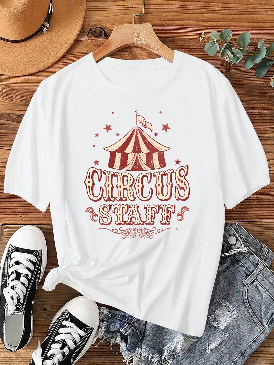 Camiseta unisex de manga corta, AEstilo vintageCamisetaCon características destacadasaCircusTienda de campañaPatrónYElPalabrasCIRCOPERSONAL',PerfectoparaVeranoconEsCortoMangas,OfertaaInformalYA la modaMiraparaJugadorashombre, , , Dazymujer,romwehombres, bohochic,maestrasregalos,camisetaparaconjuntos de mujercon curvasparamu,y2k, - Blanco - Ver 1