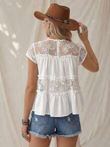 Camisa floral casual de mujer para el verano - Blanco 3 - Ver 2
