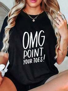 1 Piece Funny Dance T-Shirt, Excellent Gift For Dance Teachers, Short Sleeve T-Shirt, Graphic T-Shirt For Men And Women, Casual Tops, 180g 100% Cotton. - 黑色 - 查看 1