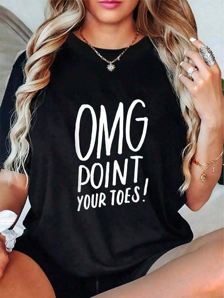 1 Piece Funny Dance T-Shirt, Excellent Gift For Dance Teachers, Short Sleeve T-Shirt, Graphic T-Shirt For Men And Women, Casual Tops, 180g 100% Cotton. - 黑色 - 查看 1