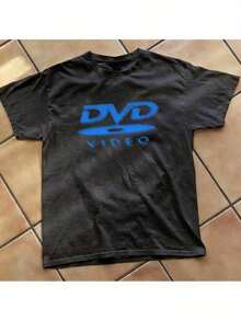 Cute Unisex Premium Casual T-Shirts [100% Cotton] With Nostalgic Green DVD Video Logo, Vintage Video Game Print, 2000s Aesthetic, Good Quality Retro T-Shirts, Casual Short Sleeve Crew Neck Tops For Spring/Summer/Autumn - Unisex Everyday Wear For Women And Men For Campus - 黑色 - 查看 6