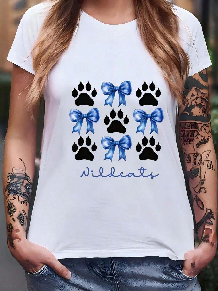 Personalized School Mascot T-Shirt For Women, School Spirit T-Shirt, Sports Team Name T-Shirt, Mom's Game Day Sweatshirt, Custom School Mascot Colors T-Shirt, Soccer Team T-Shirt - 白色 - 查看 1
