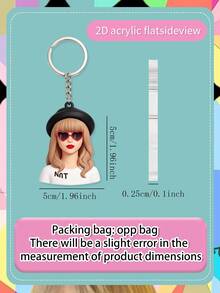 Asmodee 2D Taylor Swift "Miley Cyrus" PVC Keychain For School Bag Hanger - Great Accessory For Daily Wear And Collection As A Memento For Fans. Tour Souvenir For The Era. Bag Hanger. - Multicolor - View 3