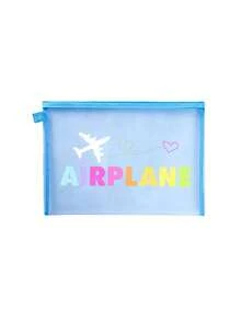 Women's Airplane Themed Travel Toiletries And Cosmetics Storage Bag - Cute Aviation Design With Airplane And Airplane Text Prints, Compact Makeup Bag With Zipper, Lightweight And Durable Fabric, Suitable For Carrying Essentials, Ideal Birthday/Honeymoon Gift For Female Travelers (Airplane Luggage Design, Travel Accessories) - Perfect For Airplane Enthusiasts, Airplane Themed Small Makeup Storage Bag - Multicolor - View 14