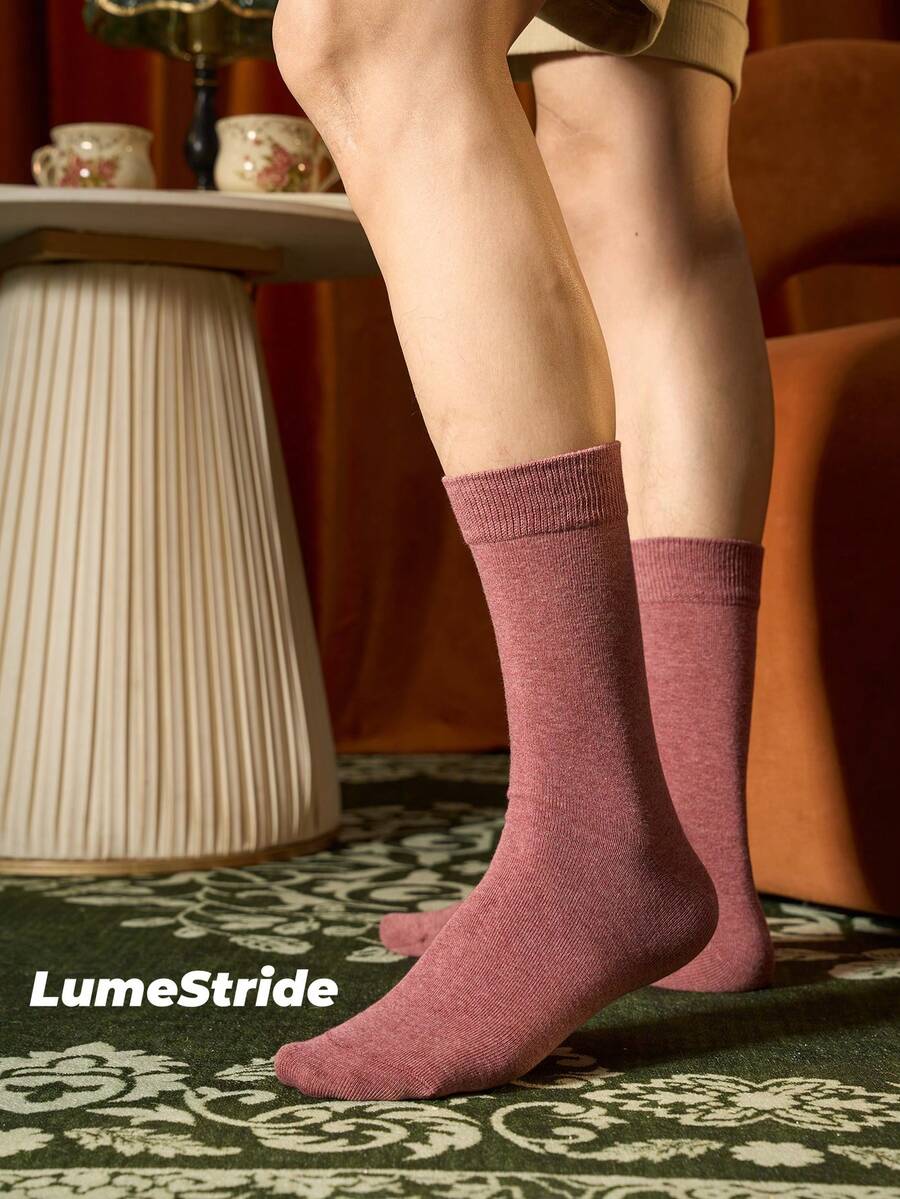 Men Crew Socks | Business & Everyday | Versatile Dress Socks | Comfortable Cotton | All-Match Style - Hot Pink - View 1