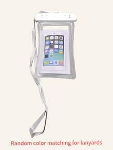Laser Inflatable Waterproof Phone Pouch, Shock Proof Waterproof Swimming Phone Bag With Lanyard, Transparent Touch Screen Phone Case For Outdoor/Floating/Swimming Activities, Random, Beach Essentials, Beach Accessories, Pool Float, Pool Inflatable - White - View 12