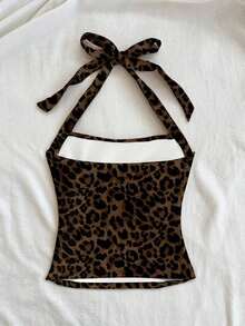Set de 2 tops de mujer con cuello halter, espalda descubierta y estampado floral fruncido - Multicolor 2 - Ver 2