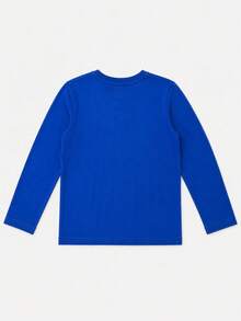 Brazil World Cup Long-Sleeved Children's T-Shirt In Cotton, Sizes 2 To 12 - 藍色 - 查看 4