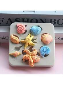 1/2pcs Ocean-Themed Starfish Shell Conch Silicone Mold, Candle Mold, Soap Mold, Resin Molds, DIY Soft Pottery Clay Drop Glue Decorative Mold, Hand Decorative Art Tools - Multicolor - View 6