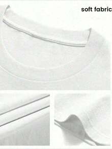Breathable [Graphic T-Shirt] 100% Cotton Sweatshirt With Funny Print, Sarcastic Graphic Sweater, Funny Sayings, Funny Gift, Spring T-Shirts, Summer Shirts, Autumn Short Sleeve T-Shirt, Sizes S-7XL For All Body Types, Perfect For Dates, Outdoor Activities And Casual Wear, Roomy - 白色 - 查看 4