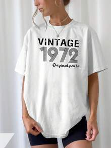 Camiseta unisex de manga corta, camisetas estampadas vintage de 1972.Camisetas de manga corta sencillas y de aspecto fresco.Tops Cómodos y de Alta Calidad para Primavera y Verano.Perfecto para la moda diaria y un gran regalo para mujeres.playeras hombre, spiderman, ,  mujer, romwe men, boho chic, maestras regalos, camiseta para mujer, conjuntos curvy para mu, y2k. - Blanco - Ver 6