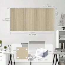 Tablero grande de corcho para oficina paquete de 8 ejos de pared de fieltro con paneles de pared de listones y pestañas adhesivas extraíbles seguras tablero de anuncios de fieltro tablas de - Caqui - Ver 5
