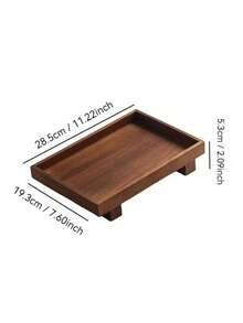 1pc Wooden Perfume Tray, Decorative Tray, High-Leg Wooden Storage Rack, Wooden Tray-Style Storage Rack - Multi-Functional Display Stand, Suitable For Storing Cosmetics, Rings, Perfume, Jewelry, Vanity, Bedroom, Multi-Functional Storage Space - Coffee Brown - View 11