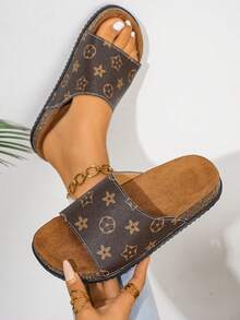 2026 Sandal nữ mùa hè, Sandal nữ đế bệt phong cách Bohemian, Sandal nữ phong cách nghỉ dưỡng đế mềm thoải mái, Dễ xỏ, Sandal nữ đế bệt in họa tiết thời trang dễ thương, Sandal nữ đi nghỉ dưỡng, Sandal nữ màu nâu, Sandal nữ đế bệt thanh lịch, Giày bệt đi biển đơn giản thoải mái thường ngày, Sandal nữ đế mềm đế dày thoải mái hở ngón mũi tròn dễ xỏ, Thiết kế chống mồ hôi, Thiết kế đế chống trượt, Sandal nữ mùa hè, Sandal đi biển phong cách nghỉ dưỡng - màu nâu - Xem 4