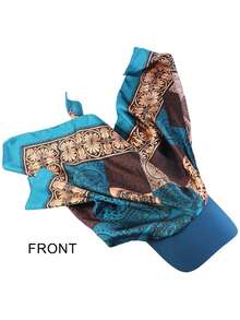 Mũ lưỡi trai in họa tiết bằng vải satin, mũ che nắng ngoài trời. - khăn trùm đầu - Xem 6