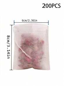 2 paquetes de 100 bolsas de té desechables, bolsas de filtro selladas al calor con cordón, bolsas de filtro de tela no tejida para especias - color transparente - Ver 17