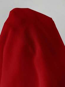 Falda larga plisada con cierre asimétrico de gasa blanca elegante y minimalista para mujer, adecuada para verano, playa, vacaciones y uso casual - Rojo - Ver 8