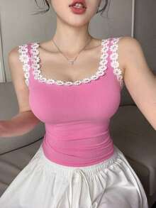 Top ajustado para mujer nuevo de verano para el festival de música - Rosa - Ver 5