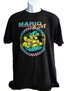 Kart T-Shirt For Men And Women, Plus Size, With Toad Mushroom Tag - 黑色 - 查看 7