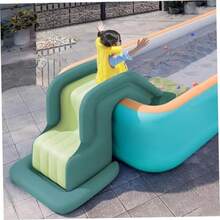 Tobogán acuático Inflable de PVC con Bomba de Aire Tobogán Piscina para jardín Interior y Exterior Verde - Verde - Ver 2